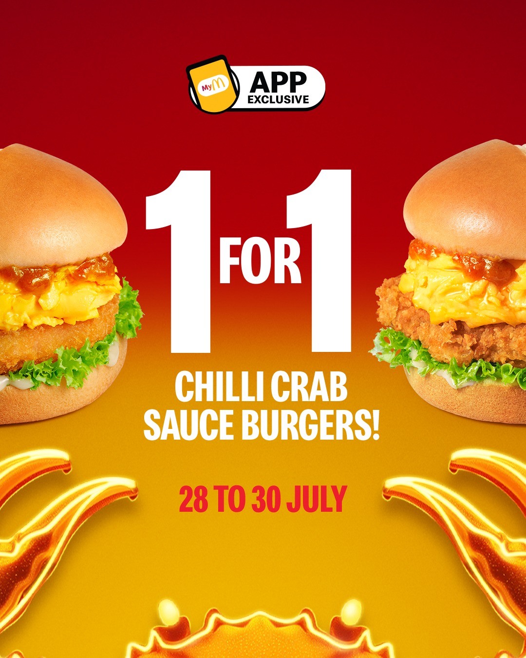 McDonald’s 1-FOR-1 Chilli Crab Sauce Burgers [28 – 30 July 2025]